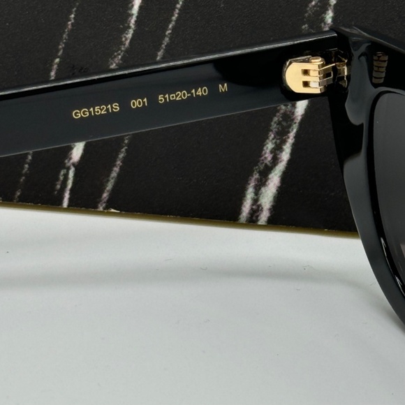 NEW GG1521S 001 GUCCI BLACK GREY CAT EYE WOMEN GUCCI SUNGLASSES - Picture 10 of 13